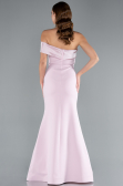 Powder Color Satin One Shoulder Long Mermaid Evening Gown ABU4832