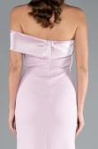 Powder Color Satin One Shoulder Long Mermaid Evening Gown ABU4832