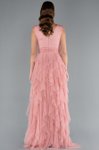 Onion Skin V Neck Layered Tulle Long Prom Dress ABU4723