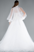 White Sheer Bolero Sparkly Ball Gown Wedding Dress ABU4836