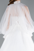 White Sheer Bolero Sparkly Ball Gown Wedding Dress ABU4836