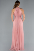 Onion Skin Halter Neck Long Graduation Prom Dress ABU3252