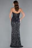 Anthracite Strapless Long Scaly Mermaid Evening Gown ABU4816