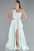 Mint Strapless Slit Long Satin Prom Gown ABU4522