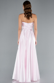 Powder Color Strapless Slit Long Satin Prom Gown ABU4522