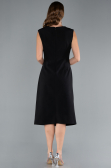 Black Sleeveless Midi Plus Size Party Dress ABK2190
