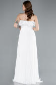 White Strapless Long Chiffon Prom Gown ABU4866