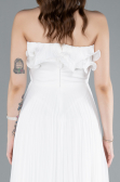 White Strapless Long Chiffon Prom Gown ABU4866