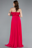 Fuchsia Strapless Long Chiffon Prom Gown ABU4866