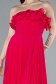 Fuchsia Strapless Long Chiffon Prom Gown ABU4866