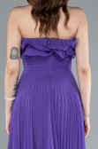 Purple Strapless Long Chiffon Prom Gown ABU4866