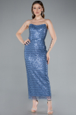 Indigo Strapless Beaded Midi Cocktail Dress ABK2260
