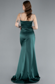 Long Emerald Green Satin Prom Gown ABU3198