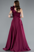 Plum Long Satin Evening Dress ABU4189