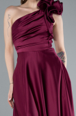 Plum Long Satin Evening Dress ABU4189
