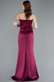 Cherry Colored Long Satin Prom Gown ABU4663