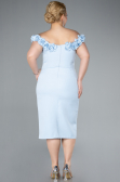 Midi Light Blue Plus Size Party Dress ABK2318