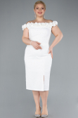 Midi White Plus Size Party Dress ABK2318