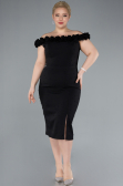 Midi Black Plus Size Party Dress ABK2318