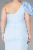 Midi Light Blue Plus Size Party Dress ABK2319