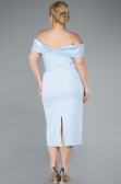 Midi Light Blue Plus Size Party Dress ABK2321