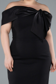 Midi Black Plus Size Party Dress ABK2321