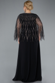 Black Stones On Top Two Piece Long Plus Size Evening Gown ABU4888