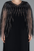Black Stones On Top Two Piece Long Plus Size Evening Gown ABU4888