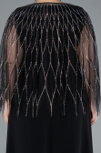 Black Stones On Top Two Piece Long Plus Size Evening Gown ABU4888