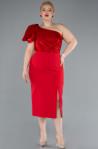 Midi Red Plus Size Party Dress ABK2319