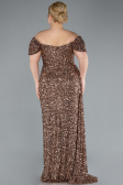 Long Copper Scaly Plus Size Evening Gown ABU4863