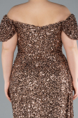 Long Copper Scaly Plus Size Evening Gown ABU4863