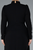 Black Long Sleeve Stand Collar Hijab Plus Size Evening Dress ABU4881