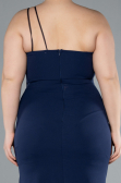 Long Navy Blue Plus Size Evening Gown ABU4892
