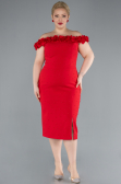 Midi Red Plus Size Party Dress ABK2318