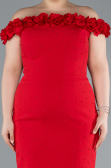 Midi Red Plus Size Party Dress ABK2318