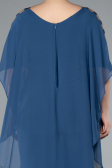 Indigo Chiffon Plus Size Evening Dress ABT080