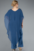 Indigo Chiffon Plus Size Evening Dress ABT080
