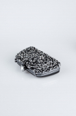 Black-Silver Plaster Fabric Night Bag SH849
