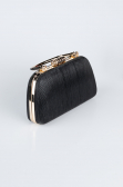 Black-Gold Laser Cut Night Bag SH839