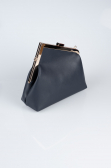 Navy Blue Leather Evening Bag KC475