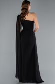 Long Black Chiffon Evening Dress ABU4406