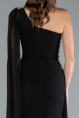 Long Black Chiffon Evening Dress ABU4406