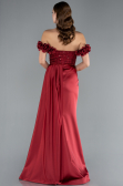Long Burgundy Satin Evening Dress ABU4895