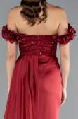 Long Burgundy Satin Evening Dress ABU4895