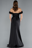 Long Black Satin Evening Dress ABU4895