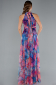 Sax Blue Long Invitation Dress ABU674