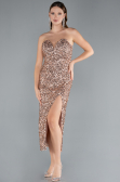 Midi Copper Scaly Cocktail Dress ABK2335