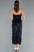 Midi Navy Blue Scaly Cocktail Dress ABK2335