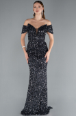 Long Anthracite Scaly Mermaid Evening Gown ABU4906